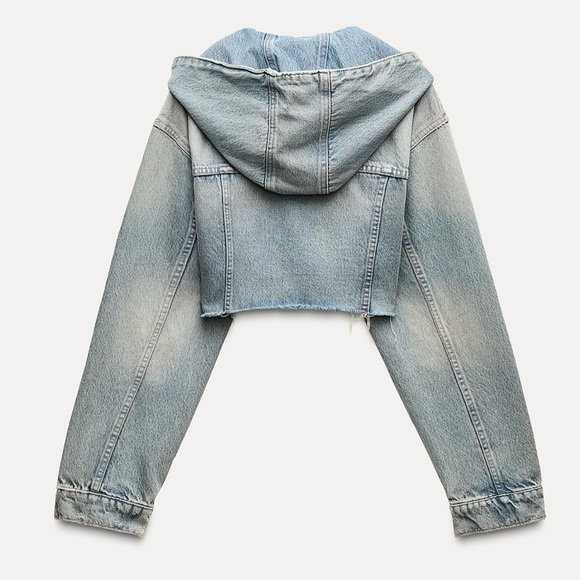 ZARA TRF CROP DENIM JACKET - Picture 2 of 4